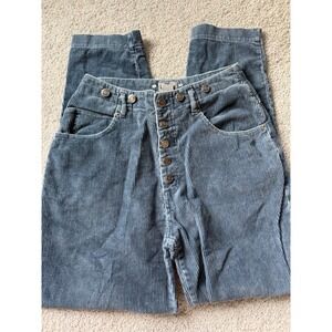 Sostanza Size 7/8 Corduroy‎ Pants Women's Blue/Grey Y2K Vintage Look Button Fly